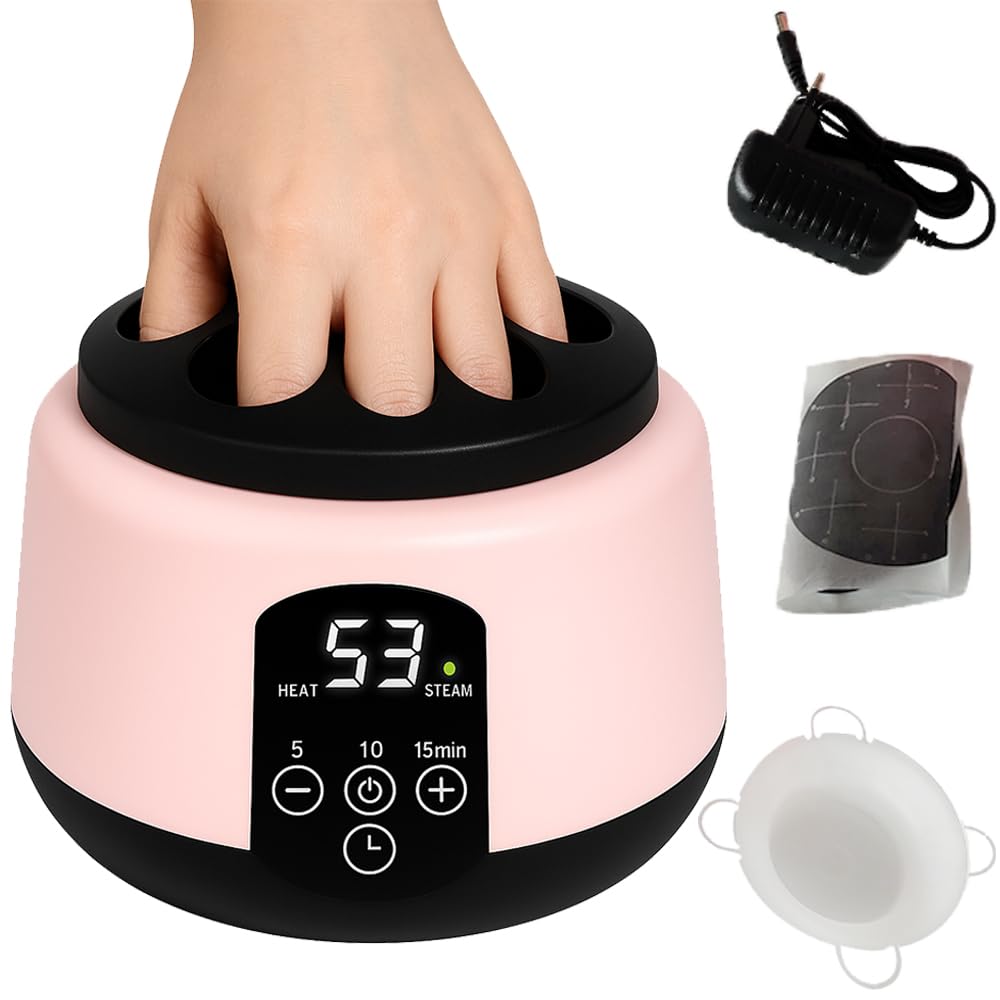 WBHLDM Electric Nail Soaking Bowl- Fast Soak Off Acrylic Nail Remover & Steamer, One-Handed Gel Polish Soaking Off Device for Home and Salon Use (Pink)