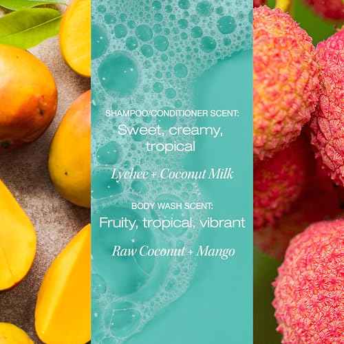Raw Sugar The Wave Maker Shampoo and Conditioner Set and Coconut + Mango Body Wash (3 Products) A Complete Haircare and Skincare Bundle