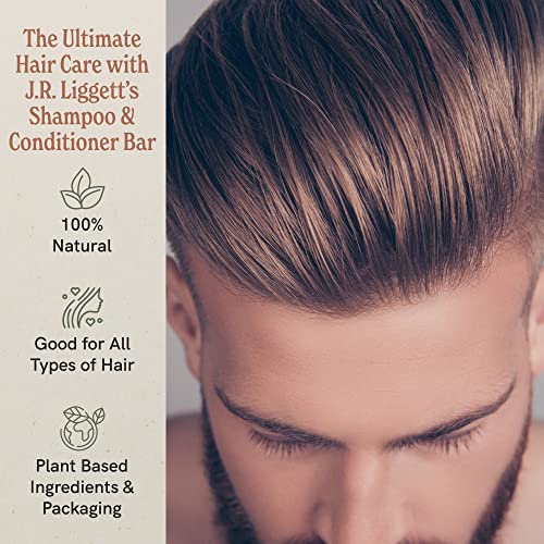J.R.LIGGETT¡¯S Shampoo and Conditioner Bar - Conditioner 1.75oz + Two Moisturizing Formula Solid Shampoo Bar 3.5oz - All-Natural Ingredients for Hair Clean, Soft, Tangle-Free, 3 Pack