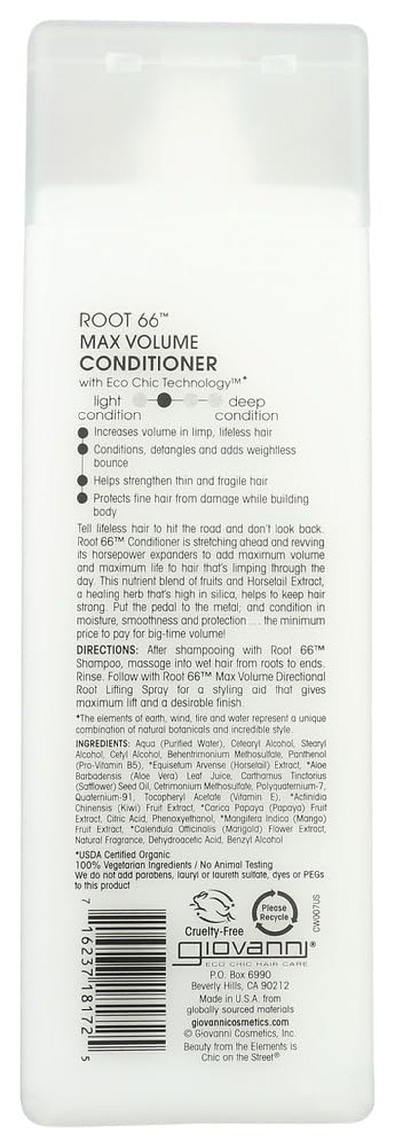 Root 66 Max Volume Conditioner - Giovanni 8.5 oz | Boosts Hair Volume & Shine