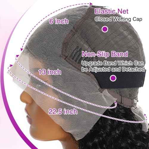30 Inch 13x6 Deep Wave Lace Front Wigs Human Hair Hd Lace Frontal Wig 200 Denisty Deep Wave Wig Human Hair Lace Front Wigs Natural Black Pre Plucked Deep Curly Lace Frontal Wig for Women