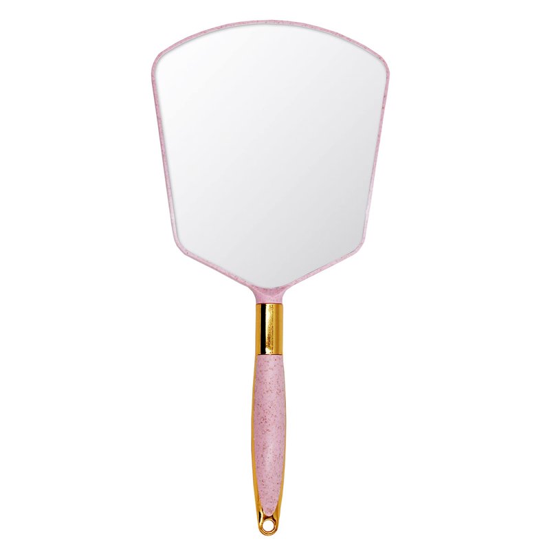 Eaoundm Hand Held Mirror with Handle, with Hook Hole for Bathroom and Bedroom, Barbers Haircut Mirror for Home and Salon (6 W X13 L inchs, Pink)