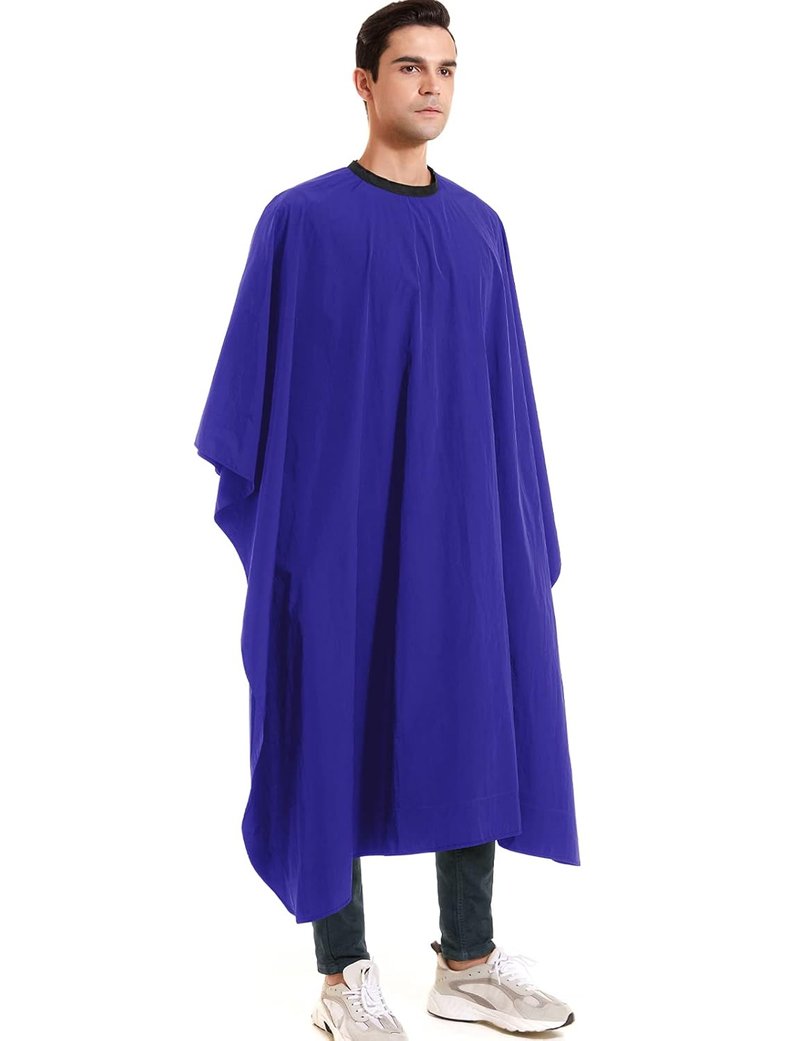 Barber Cape for Men - Waterproof Hair Cutting Apron | Large Adjustable Nylon Cape in Blue for Salon & Home Use