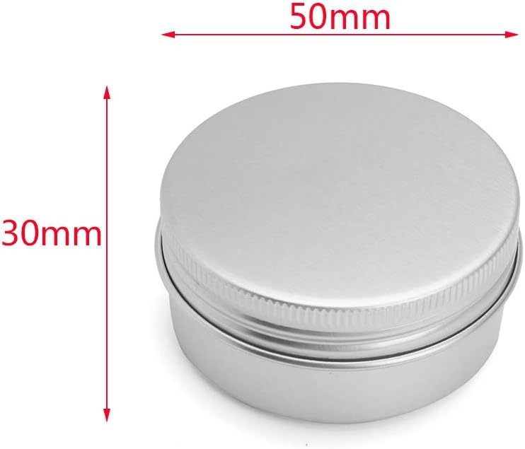 Ymkf Sqqr 60 Pack aluminum round lip balm tin container bottle with screw thread lid - great for store spices, candies, tea or gift giving, （1oz）