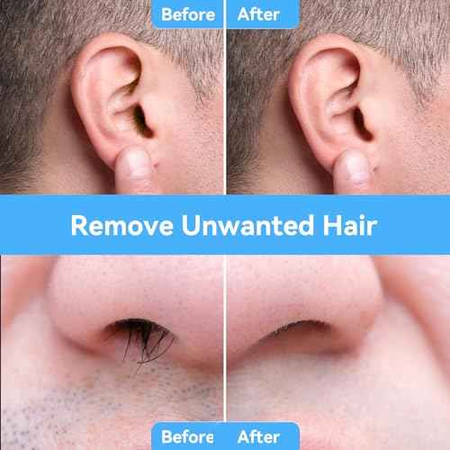 Nose Wax Kit - Portable Ear Nose Hair Waxing Kit for Men and Women with 100g £×ax, 20 Applicators, 30 Nose Hair Sticks, 10 Mustache & 10 Ear Protectors, Wax Warmer Kit for Hair Removal