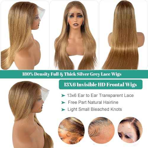 Munx Honey Blonde Lace Front Wig Human Hair Pre Plucked 13x6 Colored Lace Front Wigs for Black Women 180% Density Free Part Human Hair HD Lace Frontal Wigs 22 Inch Full Ends