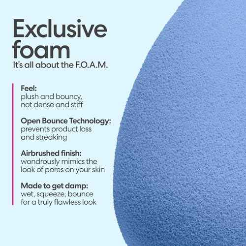 Beautyblender¢ç |Denim Limited Edition Beauty Blender Sponge, Super-Soft Foam Easily Blends Foundations, Powders & Creams, Made in USA, Reusable, Washable, Streak Free Application, Vegan, Cruelty Free