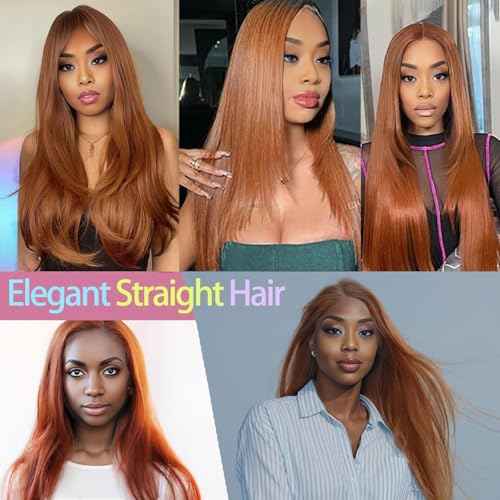 Light Brown Bundles Human Hair Straight 20 22 24 Inch Straight Human Hair Weave 3 Bundles Silky Hair Bundles Brazilian 3 Bundles Human Hair Extensions 30 Color