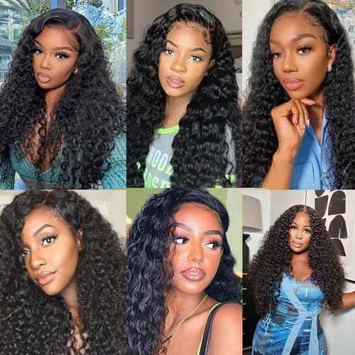 Water Wave Bundles Human Hair 30 32 34 Inch Wet And Wavy Human Hair Bundles Brazilian Virgin Remy Hair Extensions Double Weft Healthy And Soft 3Pcs/Set Deals