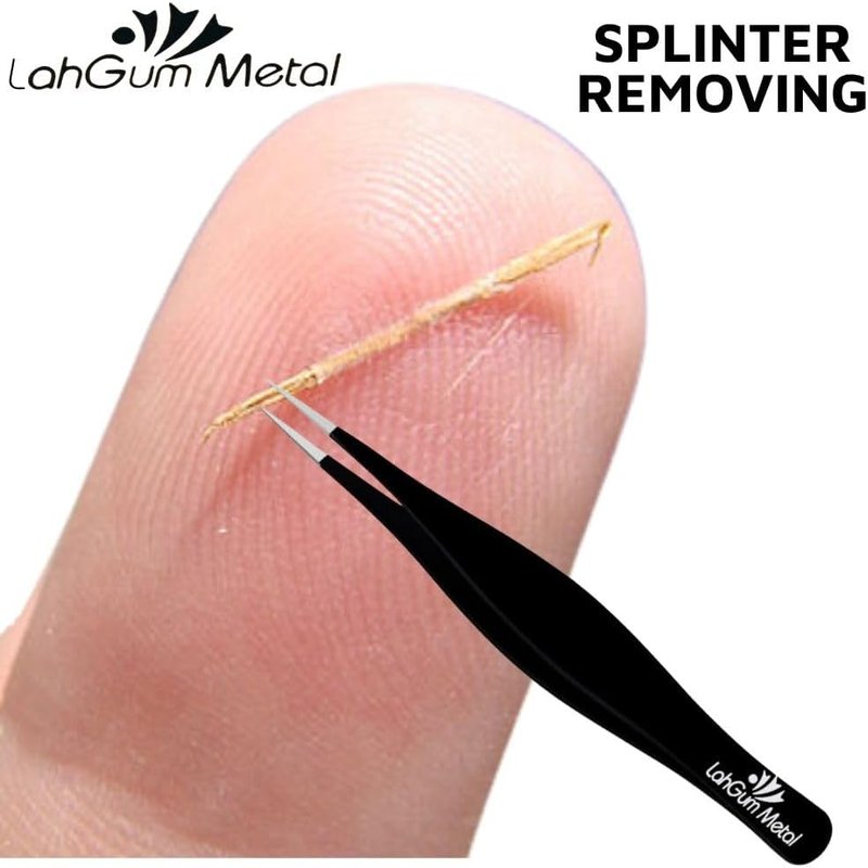 Precision Fine Point Tweezers for Ingrown Hair Removal - Extra Thin Stainless Steel Facial Hair Remover