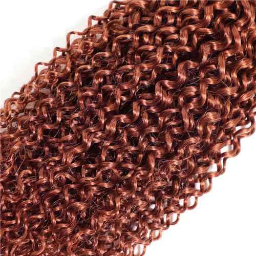 Copper Red Kinky Curly Bundles Reddish Brown Bundles Human Hair 30 30 30 inch Unprocessed Brazilian Virgin Color 33 Kinky Curly Human Hair Extensions