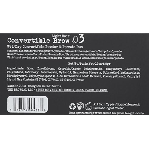 The BrowGal ? 2 in 1, Convertible Brow-03 Full Definition ? Natural Makeup Powder, Professional Facial Beauty Cosmetic Makeup, Highlighters for Glowing Look and use as Women Gifts - "2.1In, Light Hair