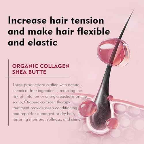 Ecolchi Collagen Hair Mask Deep Repair Conditioning Collagen Shea Butter Hair Treatment for Dry and Damaged Hair All Hair Types 18.6 oz 550ml