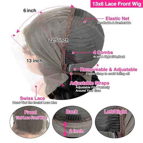 26 Inch Deep Wave Lace Front Wigs Human Hair 13x6 HD Transparent Deep Curly Lace Frontal Wig Human Hair For Women 200% Density Glueless Wigs Human Hair