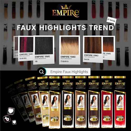Sensationnel Empire yaki human hair - Tangle Free Weaving for Quick Weave and Sew in Styles for Faux Highlights and Fauxmiddlepart Leave Out - 1 Pack (24 inch, 1 JETBLACK)