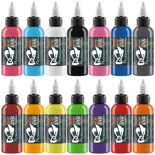 BAODELI Tattoo Ink Set Professional - 14 Colors 1oz (30ml) Vegan-Friendly Pigment Ink Supplies,Tattoo Inks Vegan TI4002-30-14