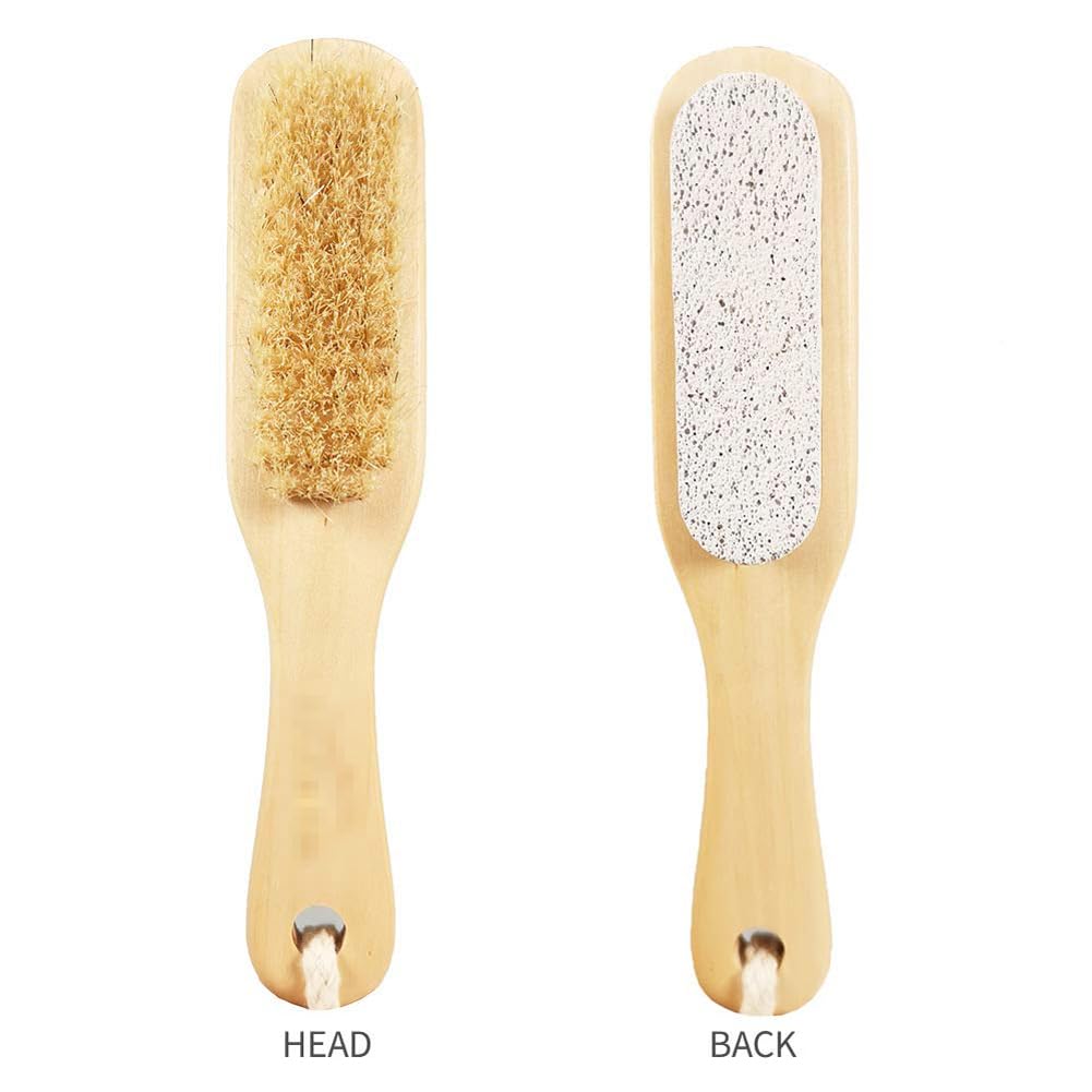 esowemsn 1pc Callus Corn Foot File Remover Pumice Stone Brush Foot Scrubber Exfoliator Double Side with Pumice Stone and Bristle Brush Heel Scraper Pedicure File Removes Dead Skin for Men Women