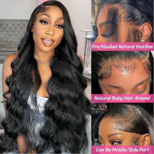 Body Wave Human Hair Wigs for Women Glueless HD Lace Front Wigs Human Hair Body Wave 180 Density Lace Frontal Wigs Human Hair Pre Plucked Body Wave 13x6 Lace wigs 16 Inch