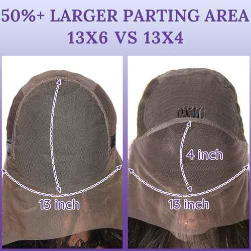 13x6 Lace Front Human Hair Wig, 100% Human Hair 180 Density, HD Lace Frontal Wig, Pre-Plucked Glueless Wigs, 26inch