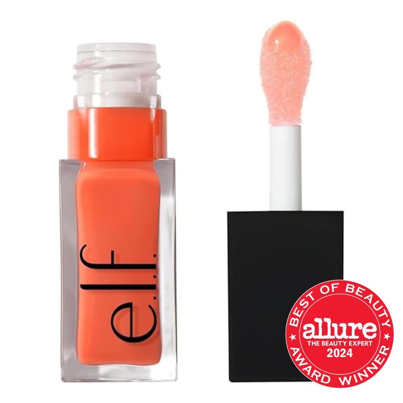 e.l.f. Glow Reviver Lip Oil - Nourishing Tinted Lip Oil with Jojoba Oil | High-Shine Finish in Coral Fixation