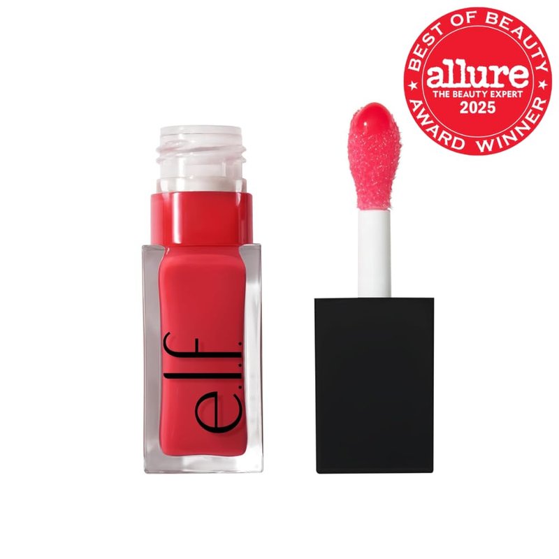 e.l.f. Glow Reviver Lip Oil - Nourishing Tinted Formula for High-Shine Finish | Vegan & Cruelty-Free, Red Delicious