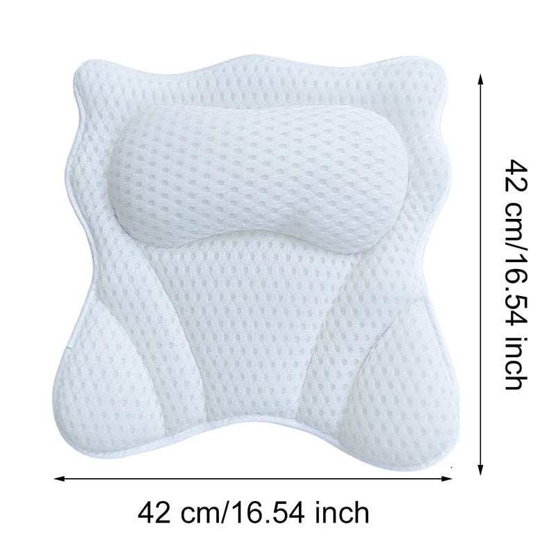 Bath Pillow,Ergonomic Bathtub Pillows for Tub Neck and Back Support,with 6 Powerful Suction Cups,Provide Shoulder and Back Support,Bath Accessory,Fits All Bathtub,Hot Tub,Home Spa