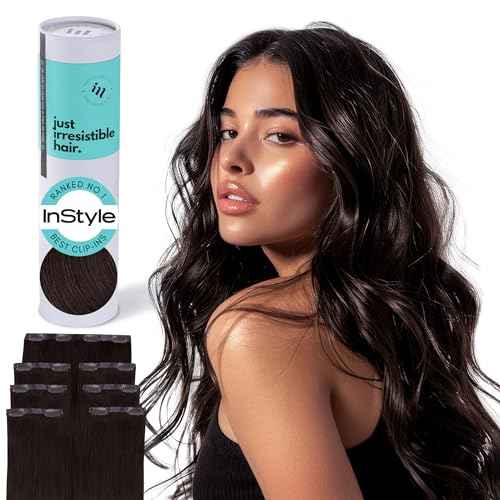Irresistible Me Real Human Hair Extensions Clip Ins ? 100% Human Hair Clip In Extensions for Length & Volume ? Invisible Extension ? Heat Resistant & Dyeable ? Chocolate Brown, 14 Inches