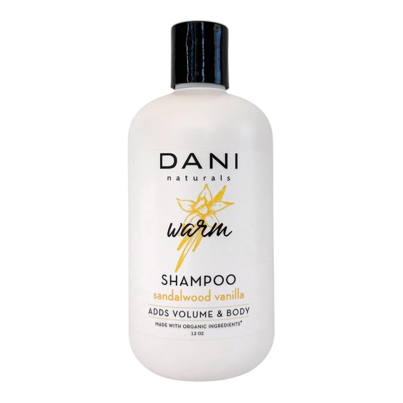 DANI Naturals Sulfate-Free Shampoo - Vegan Sandalwood Vanilla Formula for Volume & Moisture | 12 fl oz