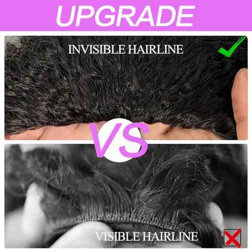 Half Wig Human Hair Kinky Curly 220% Density Glueless Wigs Human Hair 3 In 1 Seamless Flip Over Human Hair Curly Half Wigs for Women Drawstring Seamless (22 Inch)