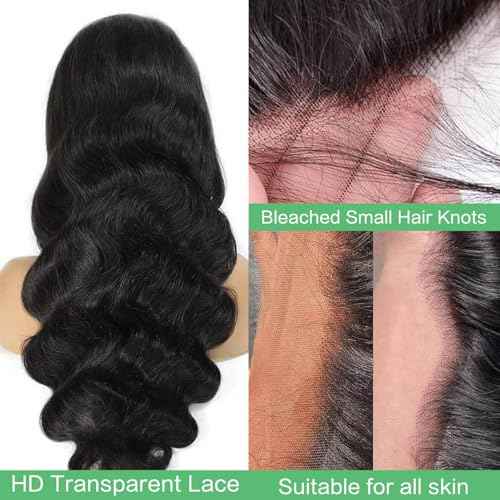 30 Inch Lace Front Wigs Human Hair Pre Plucked 180% Density Body Wave Transparent HD 13x6 Lace Frontal Wigs Glueless Body Wave Wig for Women with Baby Hair