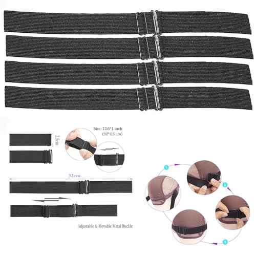 Wig Caps for Women 112 Pieces Wig Installation Kit Stretchable Mesh Dome Caps Wig Making Kit Accessory Thread with Needle Wig Combs Metal Hair Clips Adjustable Elastic Bands Wig Straps Wig Install Kit