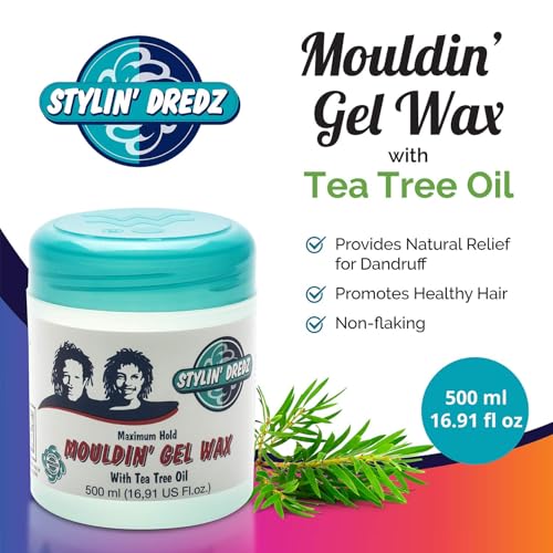 Stylin Dredz Mouldin' Gel Wax with Tea Tree Oil - Twist n Lock - Maximum hold (500 ml, Pack of 4)