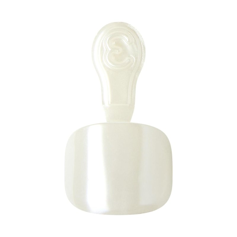 KISS imPRESS Premium No Glue Press-On Toenails - Sparkling White Pearl Squoval | 24 Nails, Prep Pad & Tools Included