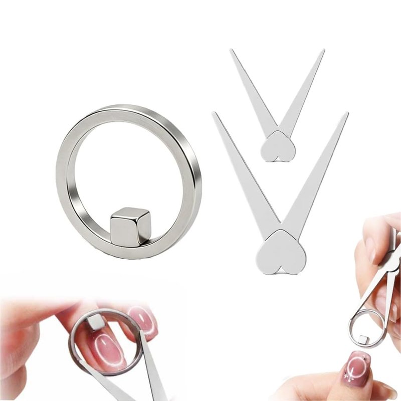 New Ring-Shaped Cat Eye Magnet for Nails,2026 NEW Strong Nail Magnet Tool,Y & Rin-gMagnet,Portable Hollow Circular Cat Eye for Home DIY, Beginners & Nail Artists (Square Ring + French magnet)