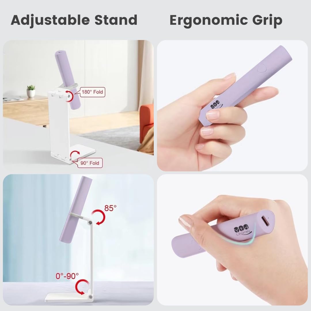 YTD Likomey Intelligent Sensor Handheld UV Light for Nail Gel with Magnetic Stand,Mini Portable Cordless Rechargeable Leather Nail Lamp with LCD Display,Fast Curing for UV Glue Builder Gel-G1 Orange