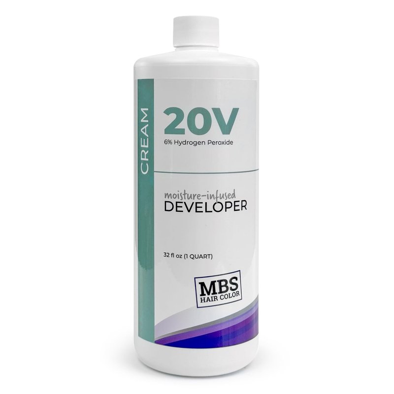 20 Volume Cream Developer (32 oz) - 6% Hydrogen Peroxide Moisture-Infused Formula with Vegetable Glycerin for Vibrant, Long-Lasting Hair Color