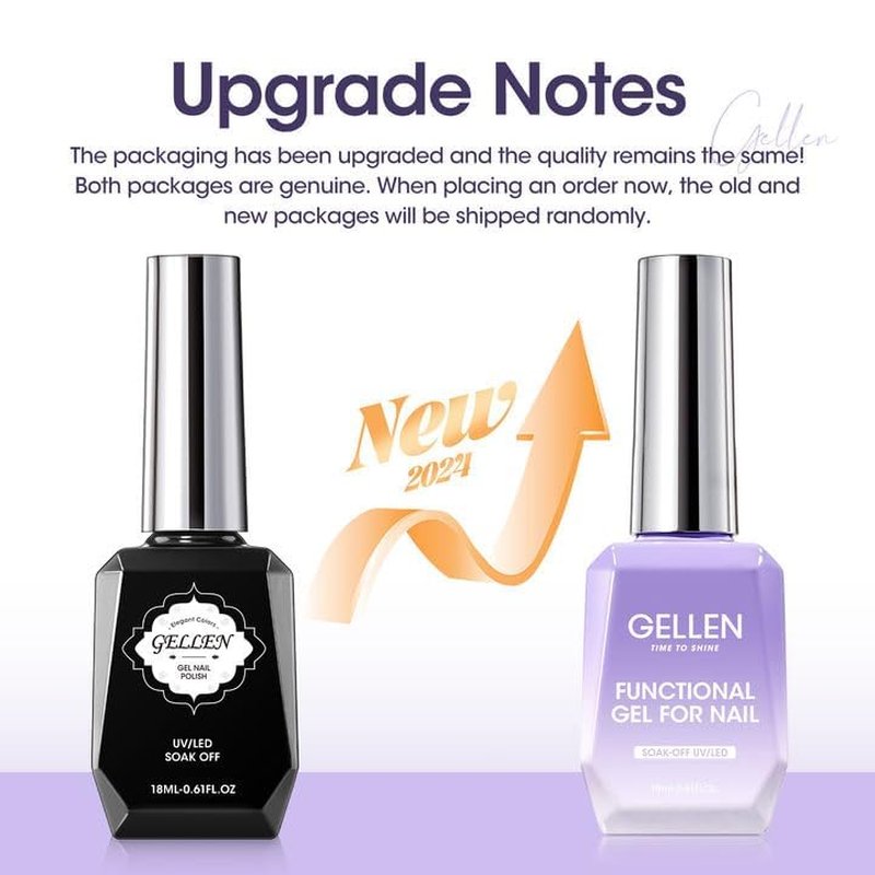 GELLEN Builder Nail Gel Set - 3 Pcs 18ml Soak Off Hard Gel for Nail Extensions & Strengthening