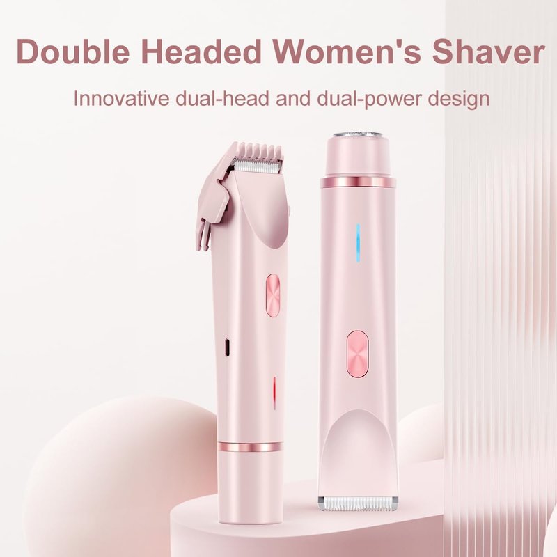 Bikini Trimmer for Women - 2-in-1 Electric Shaver for Body & Facial Hair Removal | Waterproof Rechargeable Design