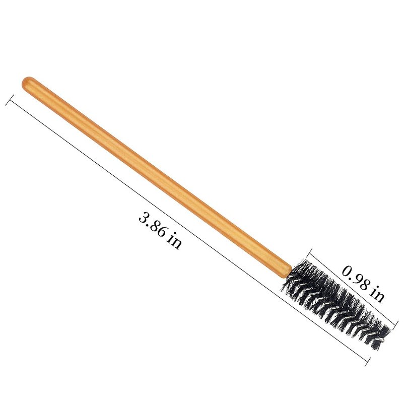 300 Pack Mascara Wands Disposable Eye Lash Brushes Eyebrow Brush Applicator for Eyelash Extensions Makeup Brush Applicator Tools, Gold/Black