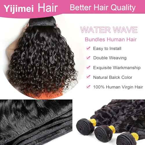 Water Wave Bundles Human Hair Bundle Curly Hair 16 18 20 22 inch 100% Unprocessed Brazilian Virgin Bundles Wet And Wavy Bundle Real Natural Black For Black Women