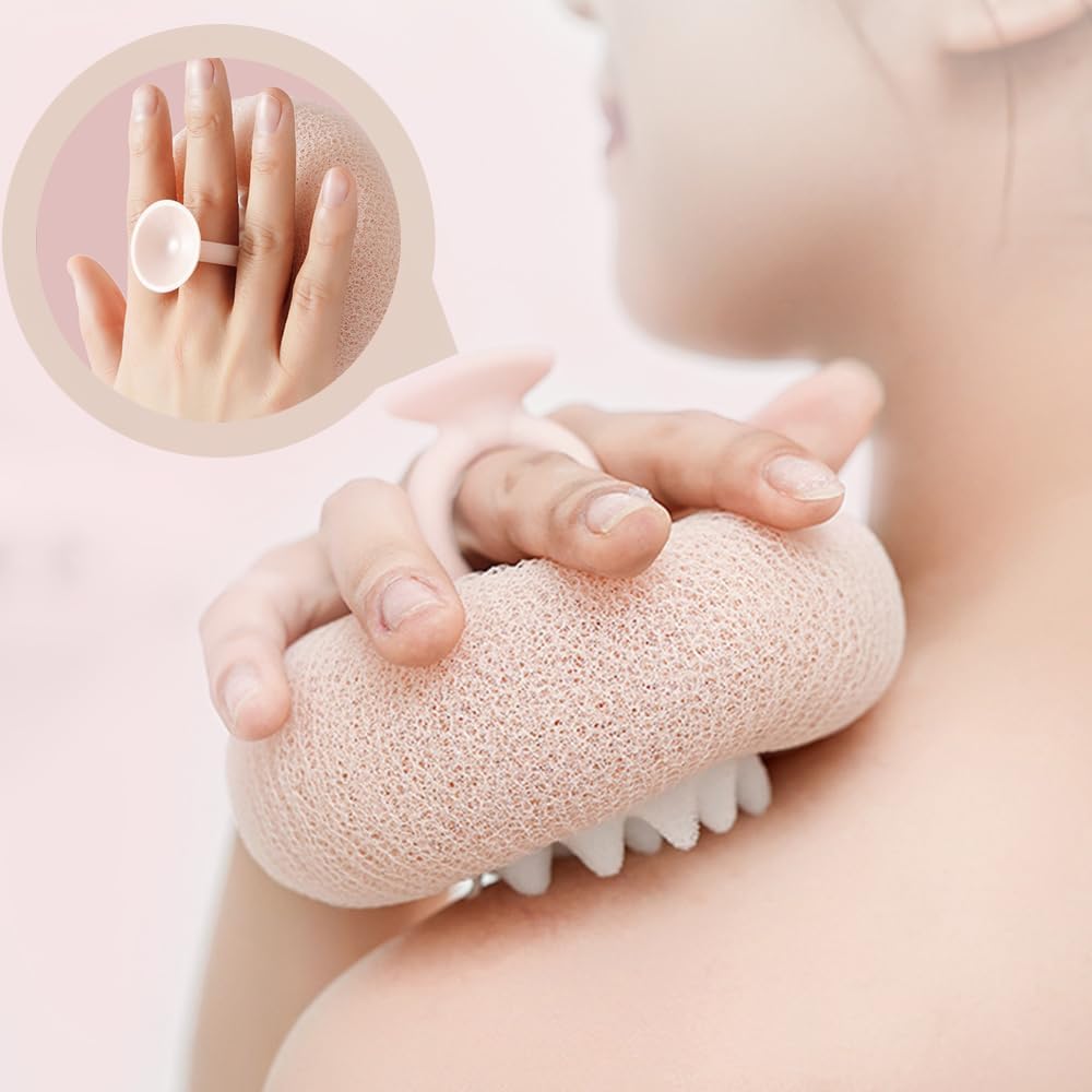 Super Soft Sunflower Suction Cup Bath Ball, 2025 New 2 in 1 Sunflower Exfoliating Body Scrubber, Sponge Mesh Pouf Shower Ball for Women, Men Shower (Green)