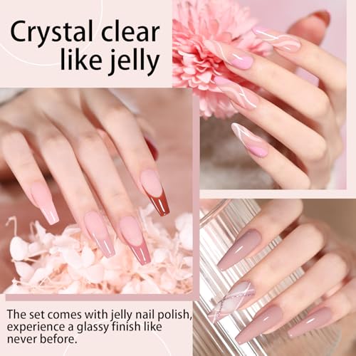 Beautpal 40 PCS Gel Nail Polish Set All Seasons Collection 36 Colors Gel Polish 7ml Popular Nude Pink Red Blue Glitter Nail Polish Starter Kit Soak off Nail Art DIY