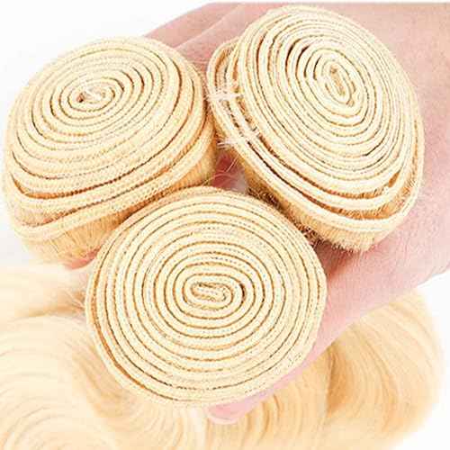 Blonde Bundles Human Hiar 613 Honey Blonde Extension Human Hair Body Wave (26 28 30 Inch) Unprocessed Virgin Human Hair Bundles 100g/PC 300g Total Double Weft for Black Women