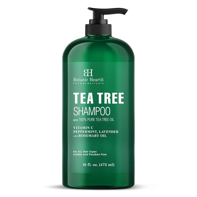 Botanic Hearth Tea Tree Shampoo - Nourishing Vitamin C & Essential Oils for Dandruff Relief | 16 fl oz