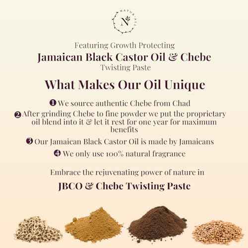 NaturAll Jamaican Black Castor Oil & Chebe Braiding Gel ? Protective Hair Braiding Gel for Locs, Edge Control, Taming Frizz & Twisting? Strong Hold Braid Balm for Dreadlocks, Retwists No Flaking 8 Oz.