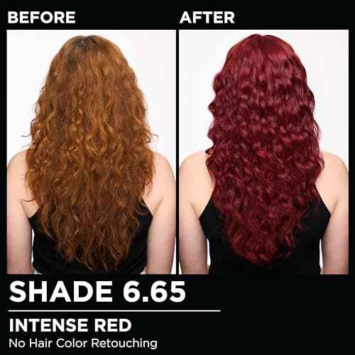 Garnier Olia Hair Color, Oil Powered Ammonia Free Permanent Hair Dye for Long-Lasting Color, 6.65 Intense Red, 2 Dye Kits