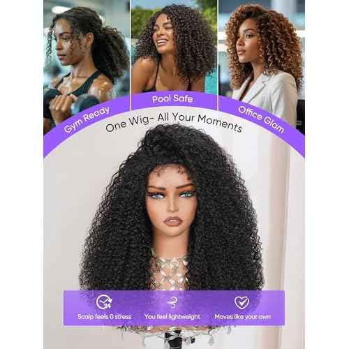 12" Kinky Curly Half Wig Virgin Human Hair | Real 4C Hairline Flip Over | Drawstring Glueless | Beginner Protective 3C/4A | True Length No Cap | 3-in-1 Throw On N Go | Travel Friendly