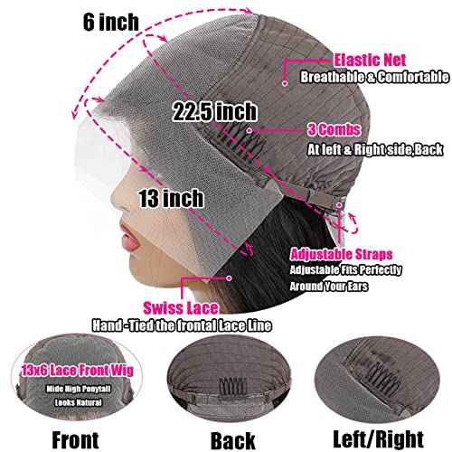 Wigs for Black Women Human Hair Glueless Wigs Human Hair Pre Plucked Body Wave Lace Front Wigs Human Hair HD13x6 Lace Front Wigs Human Hair Pre Plucked 180 Density 10A Frontal Wigs 20 Inch