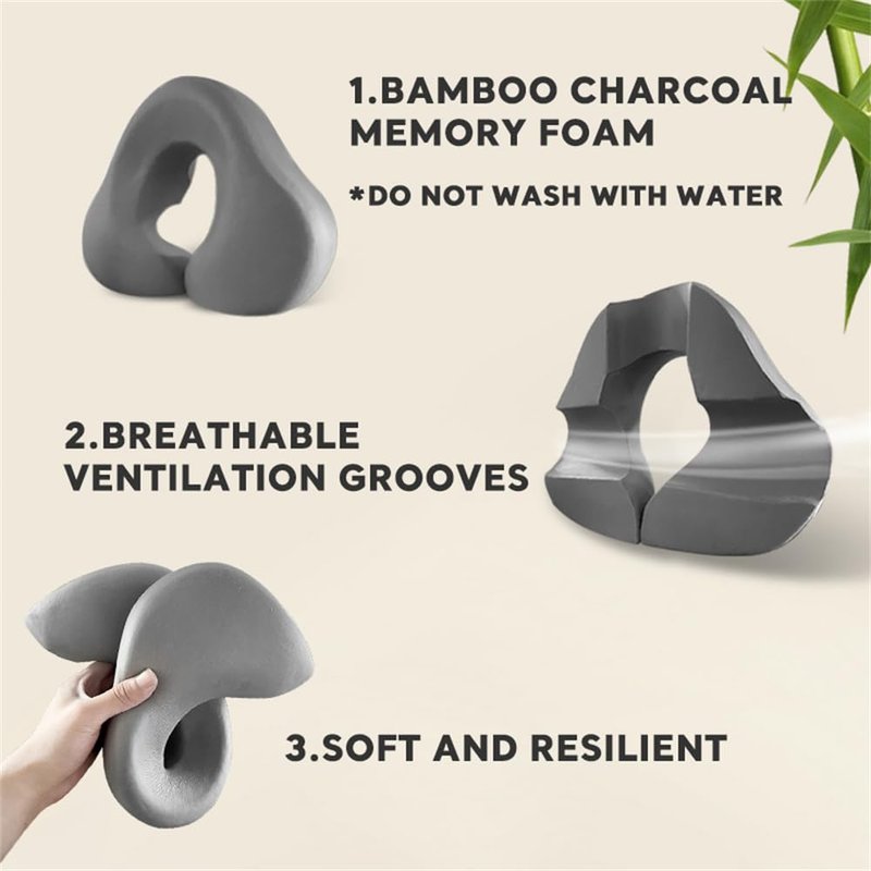 chislim Face Down Recovery Pillow with Adjustable Strap for Eye Surgery & Vitrectomy | Prone Sleeping Headrest with Removable Cover | BBL Post-Surgery Support Equipment (Grey)