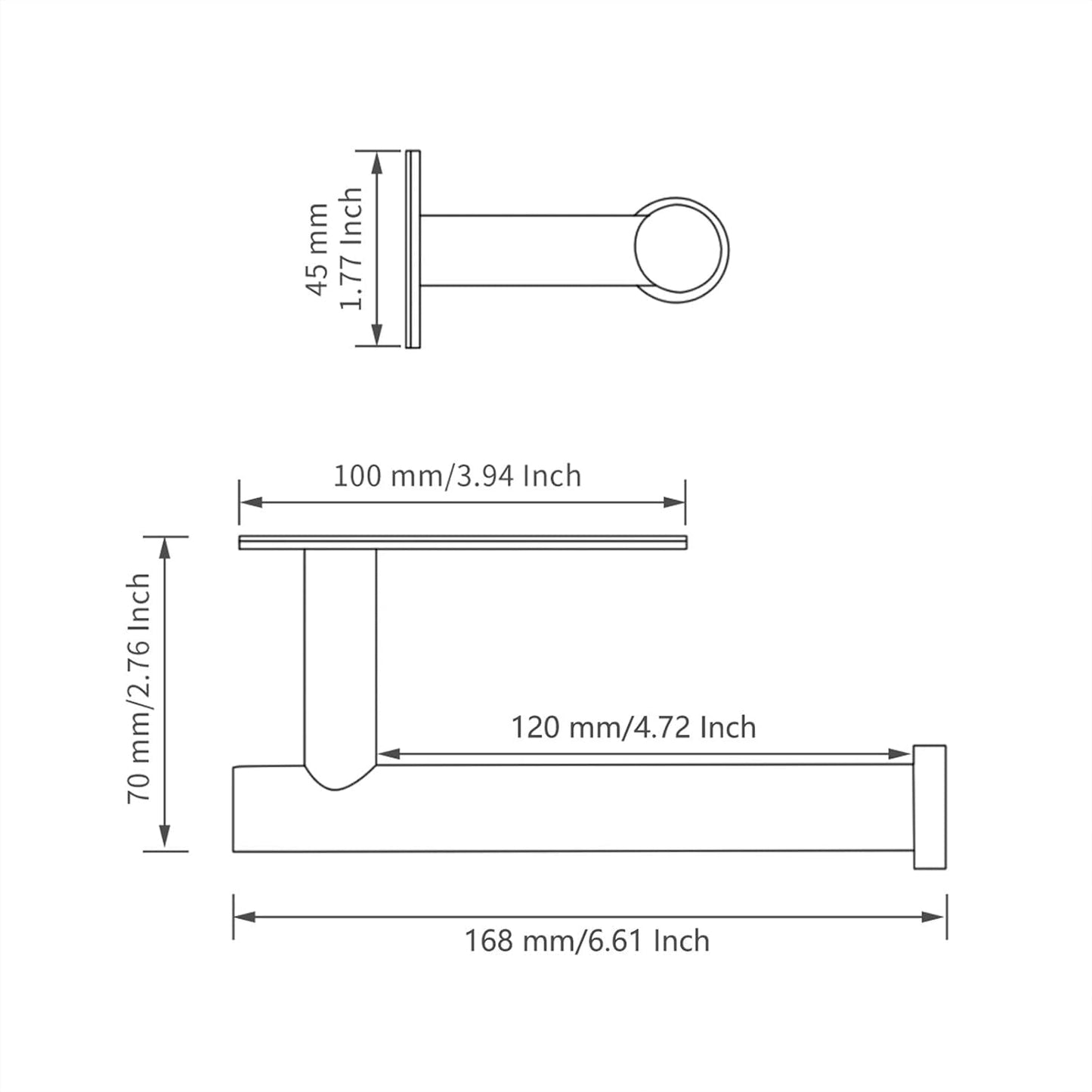 YUET Toilet Roll Holder Wall Mounted, 3M self Adhesive Toilet Roll Holder SUS 304 Stainless Steel Toilet Paper Holder No Drilling for Bathroom (White)